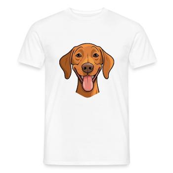 Vizsla chien race aquarelle dessin animé Kawaii Clipart - T-shirt homme - blanc - Devant - AI Model Male 178 dark (178cm)