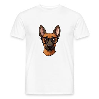 Chien Malinois Belge Race Aquarelle Dessin Animé Kawa - T-shirt homme - blanc - Devant - AI Model Male 178 dark (178cm)