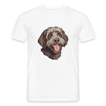 Wirehaired Pointing Griffon Dog Breed Watercolor C - Men's T-Shirt - white - Front - AI Model Male 178 dark (178cm)