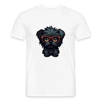 Affenpinscher Dog Breed Watercolor Cartoon Kawaii - Men's T-Shirt - white - Front - AI Model Male 178 dark (178cm)