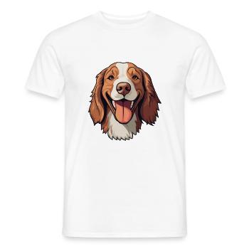 Welsh Springer Spaniel Hunderasse Aquarell Cartoo - Männer T-Shirt - Weiß - Vorne - AI Model Male 178 dark (178cm)