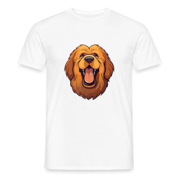 Tibetischer Mastiff Hunderasse Aquarell Karikatur Kawai - Männer T-Shirt - Weiß - Vorne - AI Model Male 178 dark (178cm)