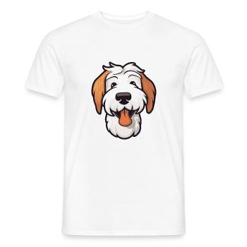 Sealyham Terrier Dog Breed Watercolor Cartoon Kawa - Men's T-Shirt - white - Front - AI Model Male 178 dark (178cm)
