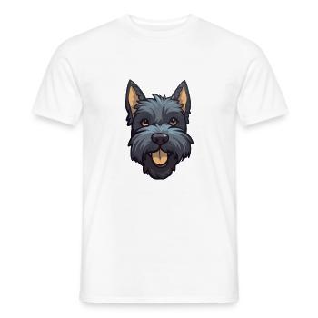 Scottish Terrier Dog Breed Watercolor Cartoon Kawa - Men's T-Shirt - white - Front - AI Model Male 178 dark (178cm)