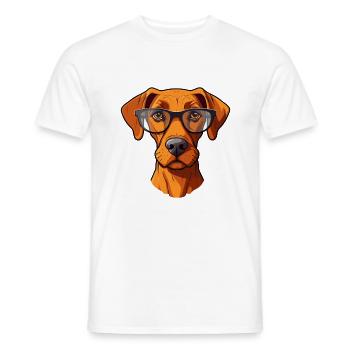 Rhodesian Ridgeback chien race aquarelle dessin animé K - T-shirt homme - blanc - Devant - AI Model Male 178 dark (178cm)