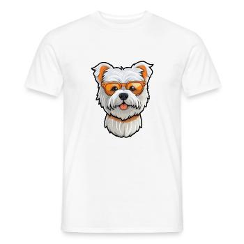 West Highland White Terrier Hunderasse Aquarell C - Männer T-Shirt - Weiß - Vorne - AI Model Male 178 dark (178cm)