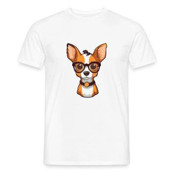 Spielzeug Foxterrier Hunderasse Aquarell Karikatur Kawai - Männer T-Shirt - Weiß - Vorne - AI Model Male 178 dark (178cm)