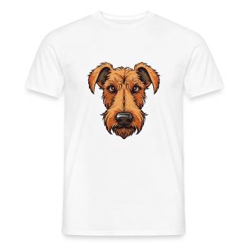 Irish Terrier Dog Breed Watercolor Cartoon Kawaii - Men's T-Shirt - white - Front - AI Model Male 178 dark (178cm)