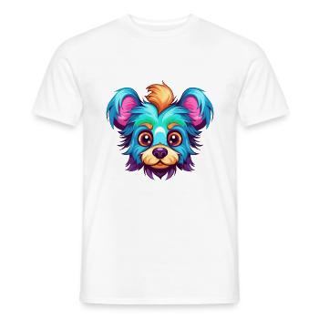 Jouet russe chien race aquarelle dessin animé Kawaii Co - T-shirt homme - blanc - Devant - AI Model Male 178 dark (178cm)