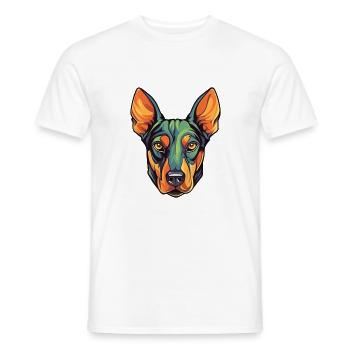 Deutsche Pinscher Hunderasse Aquarell Karikatur Kawai - Männer T-Shirt - Weiß - Vorne - AI Model Male 178 dark (178cm)