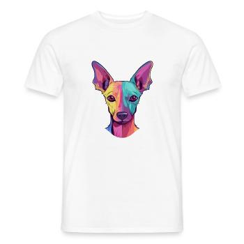Mexikanische haarlose Hunderasse Aquarell Karikatur Kawa - Männer T-Shirt - Weiß - Vorne - AI Model Male 178 dark (178cm)