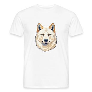 Jindo Dog Breed Watercolor Cartoon Kawaii Colorful - Men's T-Shirt - white - Front - AI Model Male 178 dark (178cm)