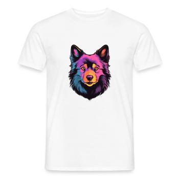 Schipperke chien race aquarelle dessin animé Kawaii Col - T-shirt homme - blanc - Devant - AI Model Male 178 dark (178cm)