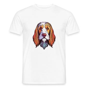 Basset Griffon Vendeen Hunderasse Aquarell Cartoo - Männer T-Shirt - Weiß - Vorne - AI Model Male 178 dark (178cm)