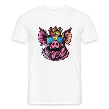 Bande dessinée de cochon - T-shirt homme - blanc - Devant - AI Model Male 178 dark (178cm)