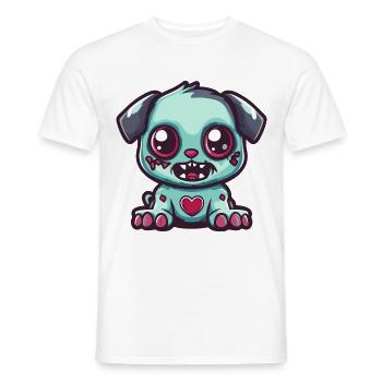 Hund Halloween Zombie Baby - Männer T-Shirt - Weiß - Vorne - AI Model Male 178 dark (178cm)