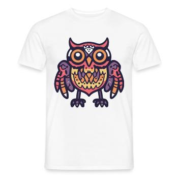 Owl Halloween Comic Zombie - Men's T-Shirt - white - Front - AI Model Male 178 dark (178cm)