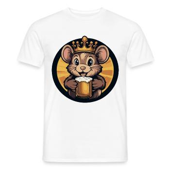 Mouse Beer Comic - Men's T-Shirt - white - Front - AI Model Male 178 dark (178cm)