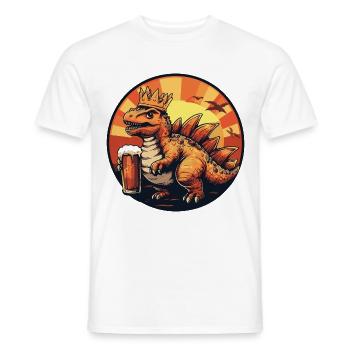 Dinosaurier stegosaurus Bier Comic - Männer T-Shirt - Weiß - Vorne - AI Model Male 178 dark (178cm)