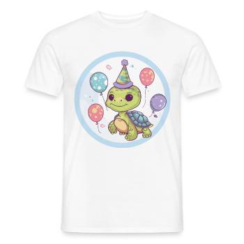 Turtle Birthday Baby - Men's T-Shirt - white - Front - AI Model Male 178 dark (178cm)