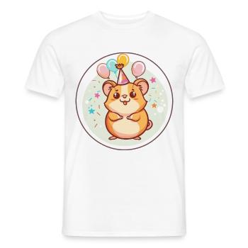 Hamster Birthday Baby - Men's T-Shirt - white - Front - AI Model Male 178 dark (178cm)