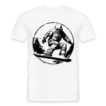 Snowboarding Man Silhouette - Men's T-Shirt - white - Front - AI Model Male 178 dark (178cm)