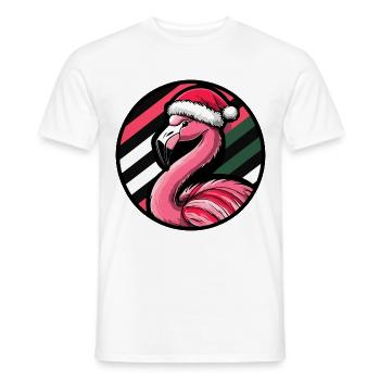 Flamingo Weihnachten Tier - Männer T-Shirt - Weiß - Vorne - AI Model Male 178 dark (178cm)
