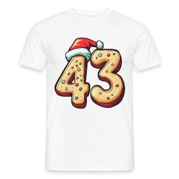 43 Number Christmas Cookie - Men's T-Shirt - white - Front - AI Model Male 178 dark (178cm)