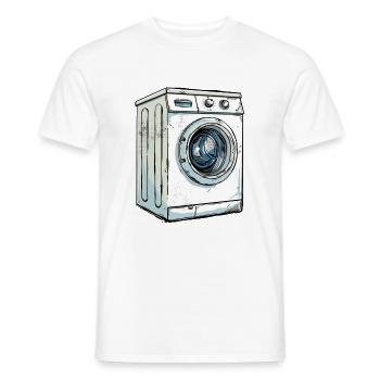 Machine à laver - T-shirt homme - blanc - Devant - AI Model Male 178 dark (178cm)