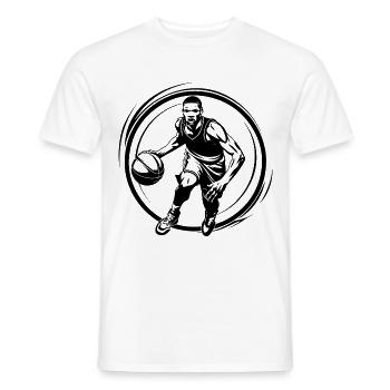 Joueurs de basket-ball Joueurs de basket-ball Sports - T-shirt homme - blanc - Devant - AI Model Male 178 dark (178cm)