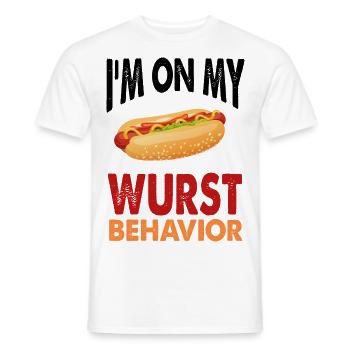 I like WURST and you? - Men's T-Shirt - white - Front - AI Model Male 178 dark (178cm)