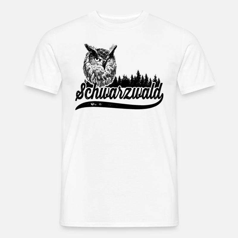 Schwarzwald Eule - Männer T-Shirt - Weiß