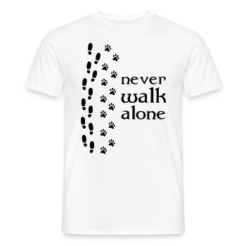 559 Hund never walk alone b - Männer T-Shirt - Weiß - Vorne - AI Model Male 178 dark (178cm)