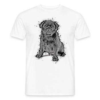 idée cadeau chiot carlin mignon chemise carlin carlin - T-shirt homme - blanc - Devant - AI Model Male 178 dark (178cm)