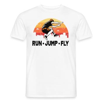Parkour freerunner vintage - T-shirt homme - blanc - Devant - AI Model Male 178 dark (178cm)