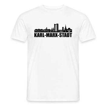 lustiges Chemnitz Karl Marx Stadt skyline Geschenk - Männer T-Shirt - Weiß - Vorne - AI Model Male 178 dark (178cm)
