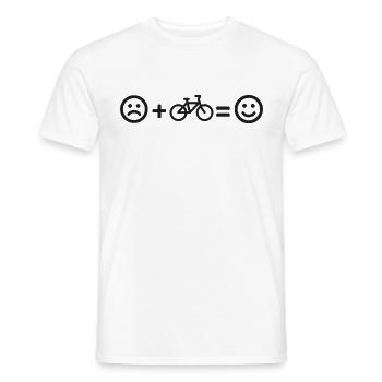Cycling happiness cycling bike cyclist - Men's T-Shirt - white - Front - AI Model Male 178 dark (178cm)
