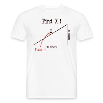 Math math meme Find X Found It pythagoras - Men's T-Shirt - white - Front - AI Model Male 178 dark (178cm)