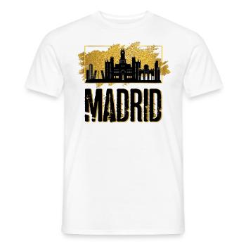 Madrid Spain Spain Espana Skyline City Gold - Men's T-Shirt - white - Front - AI Model Male 178 dark (178cm)
