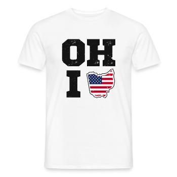 Ohio États-Unis drapeau de l’État - T-shirt homme - blanc - Devant - AI Model Male 178 dark (178cm)