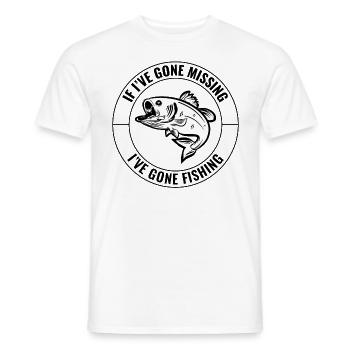 Fishing Dad Fish Outdoor Hobby Activity Funny - Men's T-Shirt - white - Front - AI Model Male 178 dark (178cm)