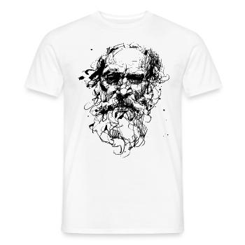 Visage à l'encre de chine - T-shirt homme - blanc - Devant - AI Model Male 178 dark (178cm)