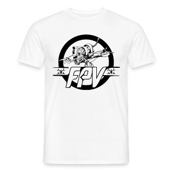 Drone - T-shirt homme - blanc - Devant - AI Model Male 178 dark (178cm)