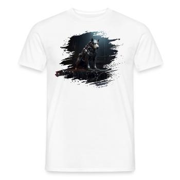 Cyber Dog: Dark Industrial Charm - Men's T-Shirt - white - Front - AI Model Male 178 dark (178cm)