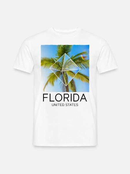 Florida USA Miami Amerika Sommer Palmen Strand - Männer T-Shirt - Weiß