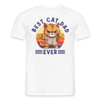 Chat Meilleur Chat Papa Jamais Chat Papa Drôle Dicton - T-shirt homme - blanc - Devant - AI Model Male 178 dark (178cm)