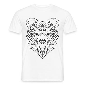 Bär Geometric - Männer T-Shirt - Weiß - Vorne - AI Model Male 178 dark (178cm)