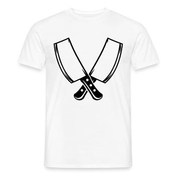 Gekreuzte Messer Koch Metzger Symbol - Männer T-Shirt - Weiß - Vorne - AI Model Male 178 dark (178cm)