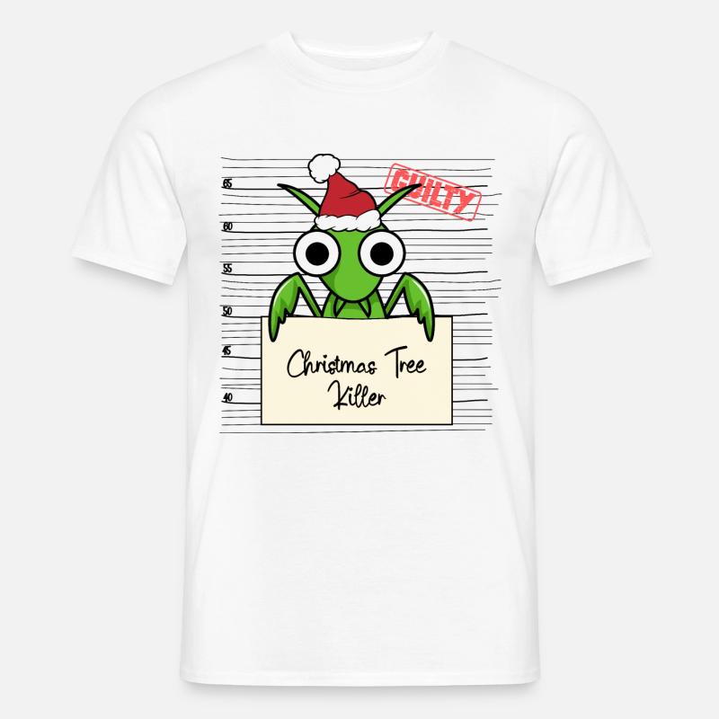 Weihnachtsbaum Umschubser Gottesanbeterin - Männer T-Shirt - Weiß