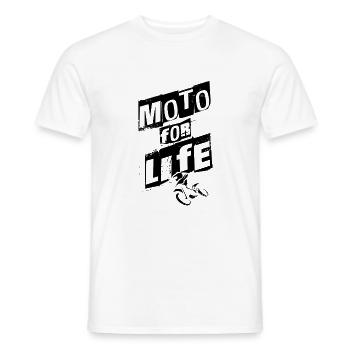 Moto for life - Men's T-Shirt - white - Front - AI Model Male 178 dark (178cm)